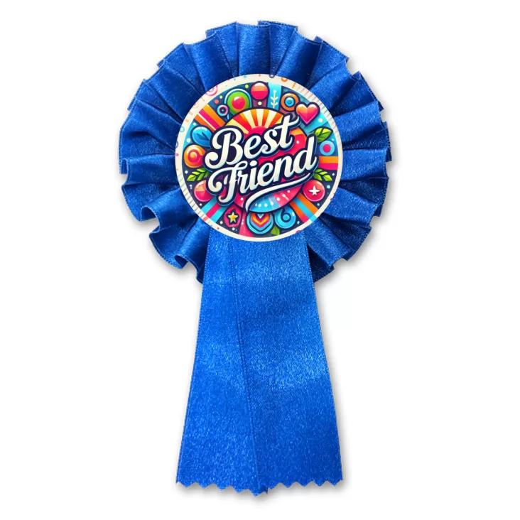 przypinka kotylion Kolorowy napis Best Friend