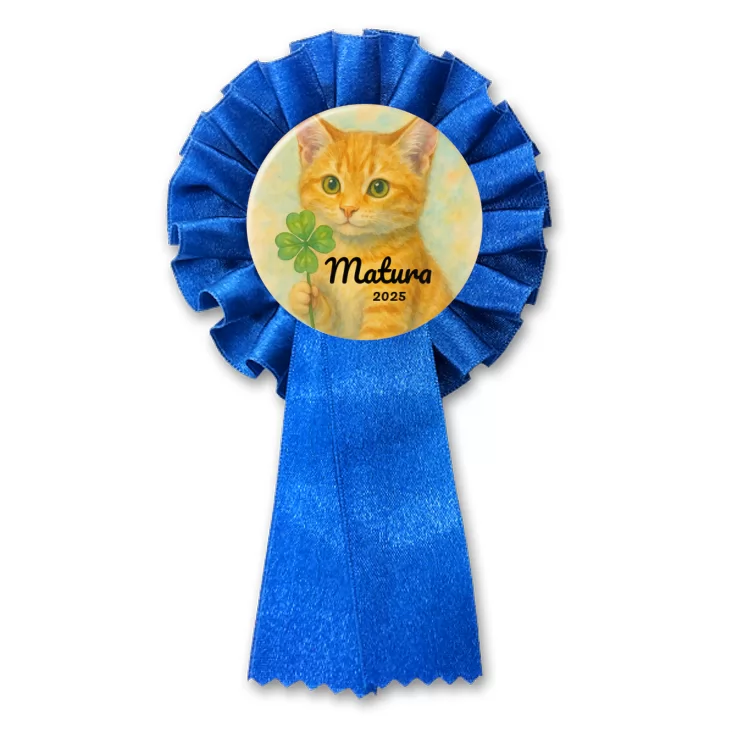 przypinka kotylion Matura z z rudym kotem