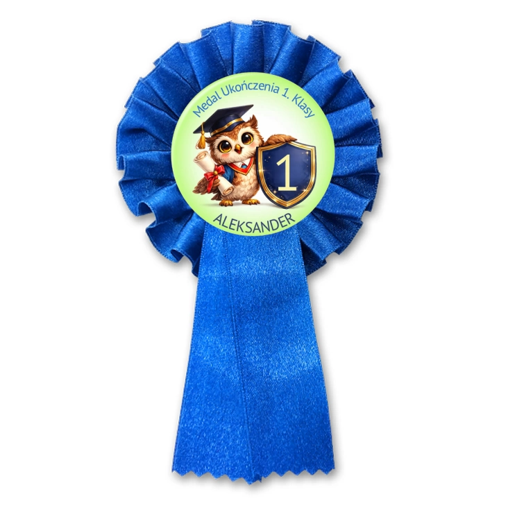 przypinka kotylion Medal ukończenia 1. klasy