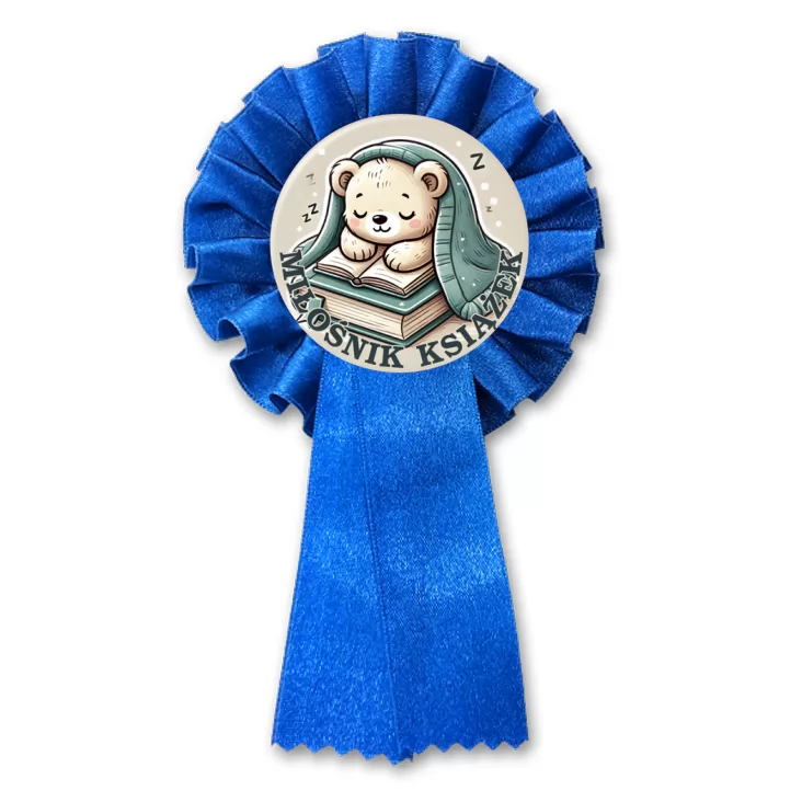 przypinka kotylion Miś miłośnik książek