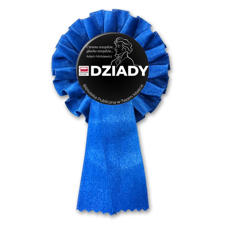 przypinka kotylion Narodowe Czytanie Ciemno wszędzie