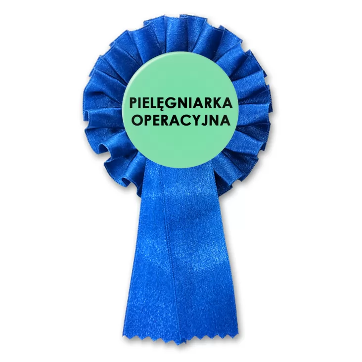 przypinka kotylion Pielęgniarka operacyjna czarne litery