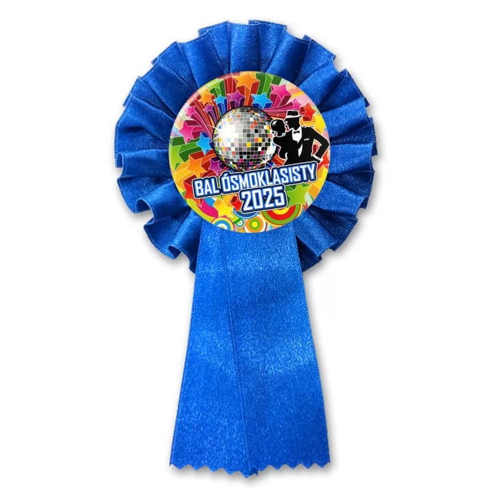przypinka kotylion Bal ósmoklasisty z kulą disco