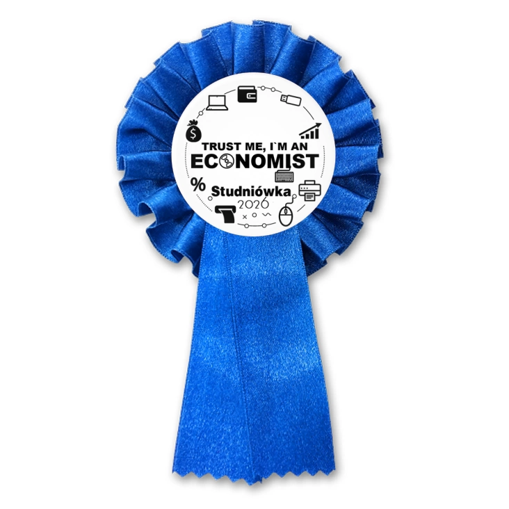 przypinka kotylion Studniówka biała trust me I am Economist
