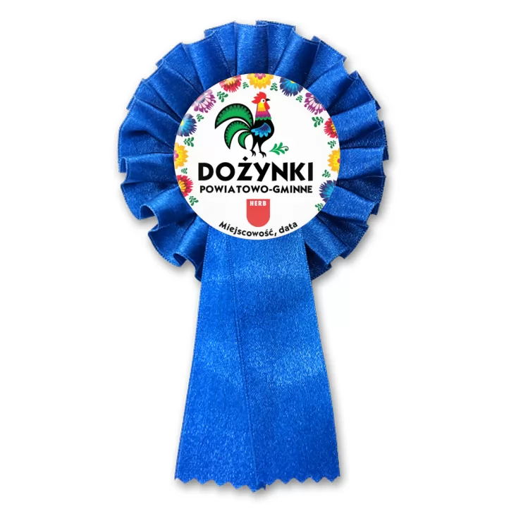 przypinka kotylion Dożynki powiatowo-gminne z kogutem