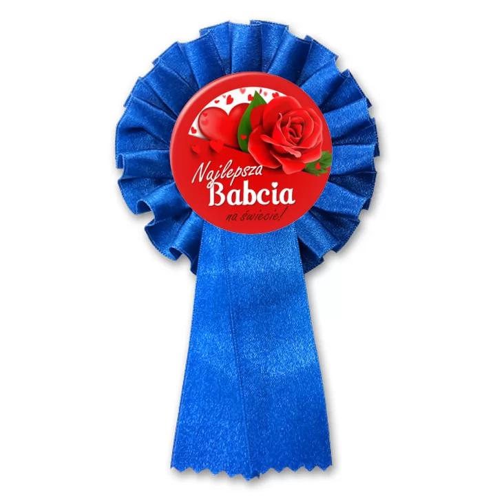 przypinka kotylion Dzień Babci - Najlepsza babcia z różami