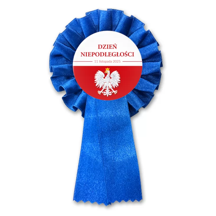 przypinka kotylion Dzień Niepodległości Biało-Czerwony z orłem