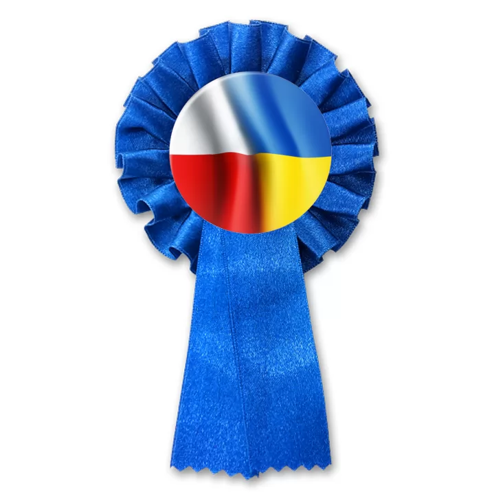 przypinka kotylion Flagi Polska Ukraina