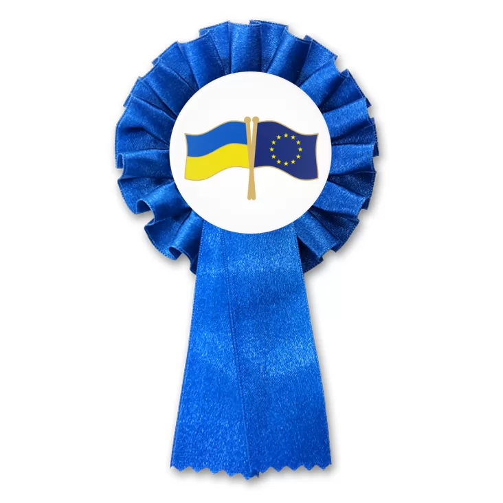 przypinka kotylion Flagi Ukraina Unia Europejska