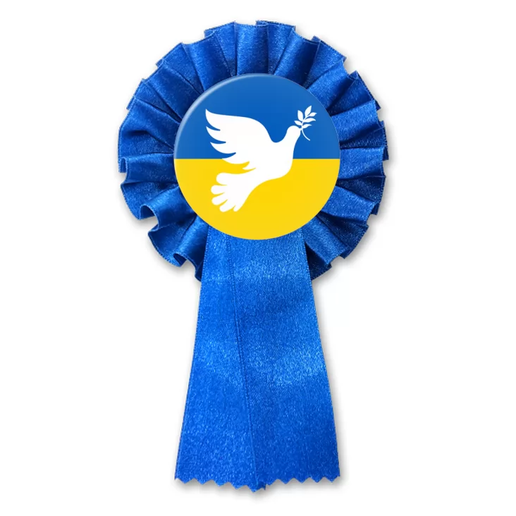 przypinka kotylion Gołąb pokoju Ukraina