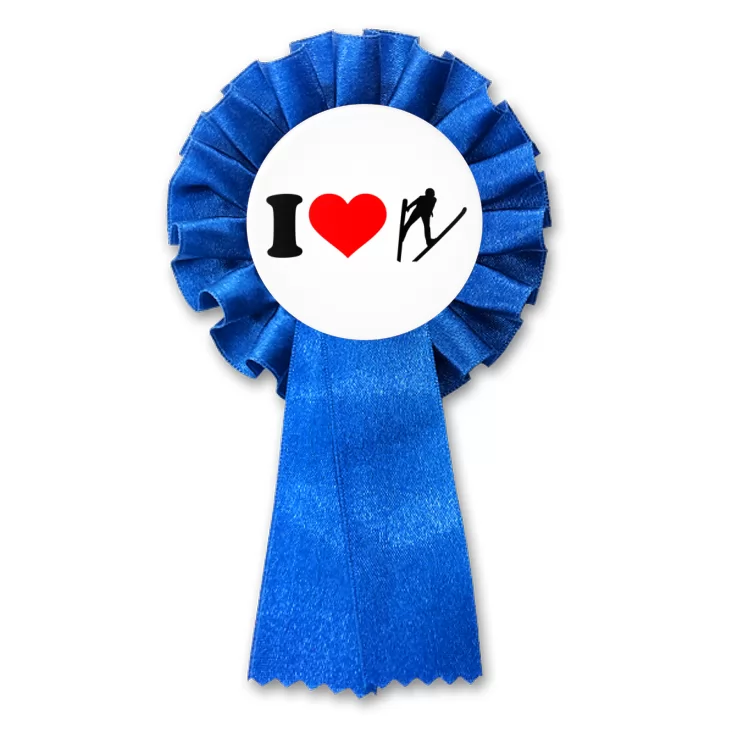 przypinka kotylion I love skoki narciarskie