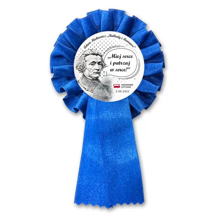 przypinka kotylion Narodowe Czytanie Adam Mickiewicz cytat