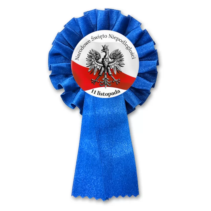 przypinka kotylion Narodowe Święto Niepodległości Orzeł na tle flagi