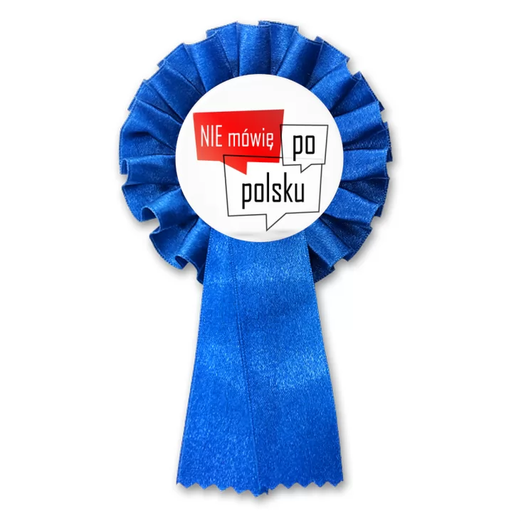 przypinka kotylion Nie mówię po polsku