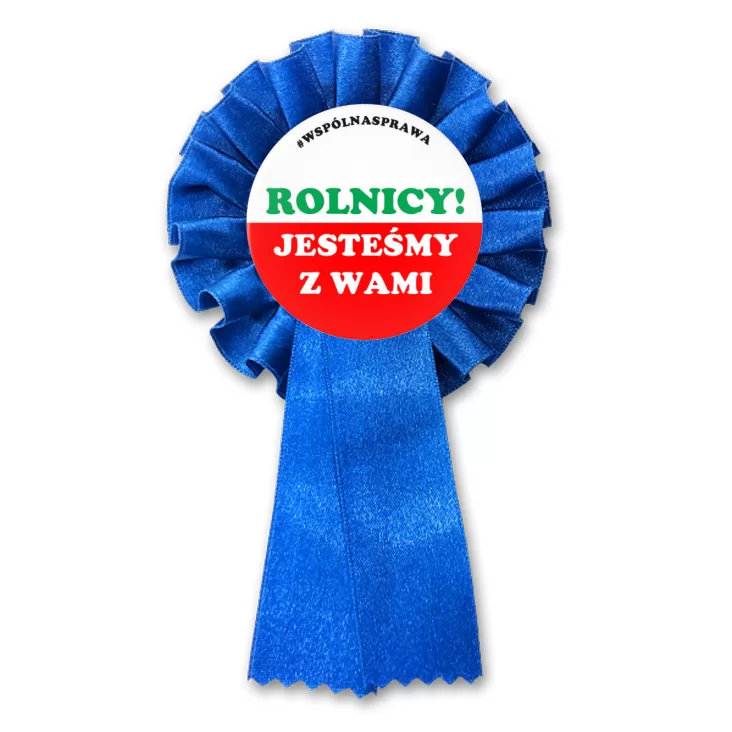 przypinka kotylion Rolnicy jesteśmy z Wami