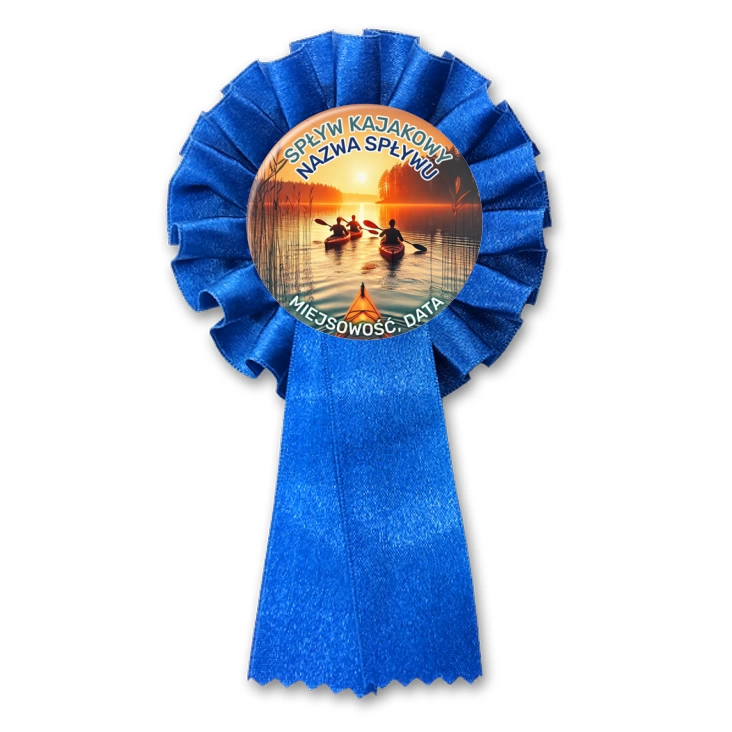 przypinka kotylion Spływ kajakowy zachód słońca