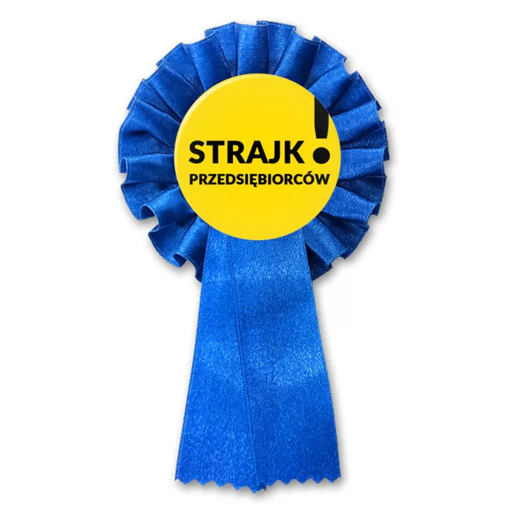 przypinka kotylion Strajk przedsiębiorców