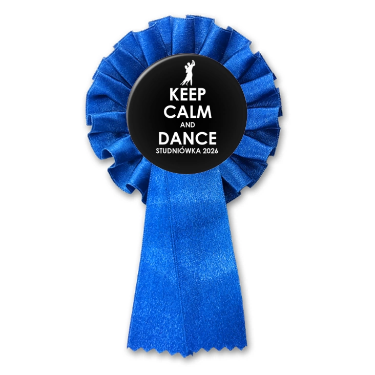 przypinka kotylion Studniówka keep calm czarna