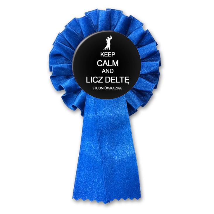 przypinka kotylion Studniówka keep calm i licz deltę czarna