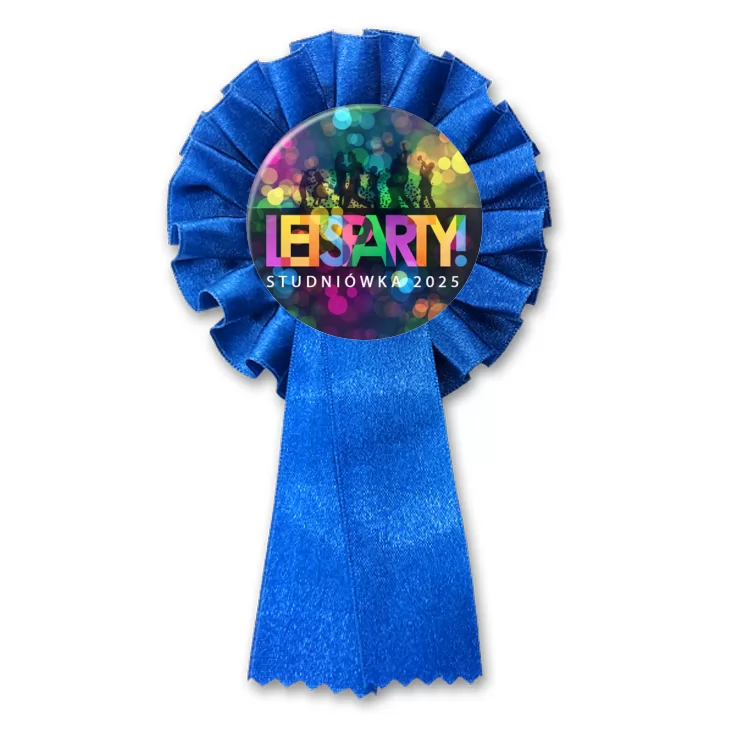 przypinka kotylion Studniówka kolorowe litery i światła disco