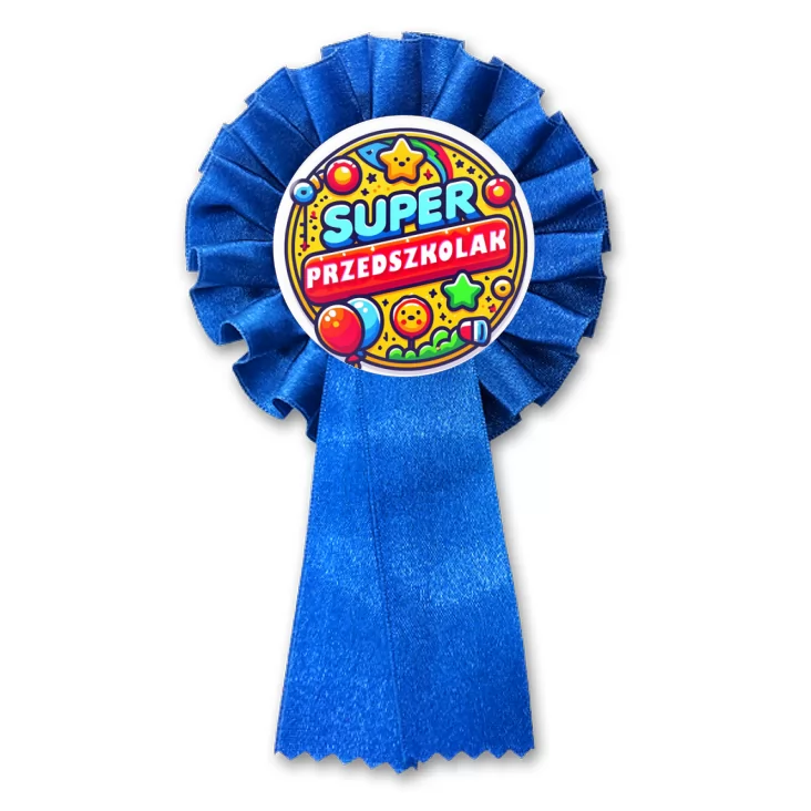 przypinka kotylion Super Predszkolak na kolorowo