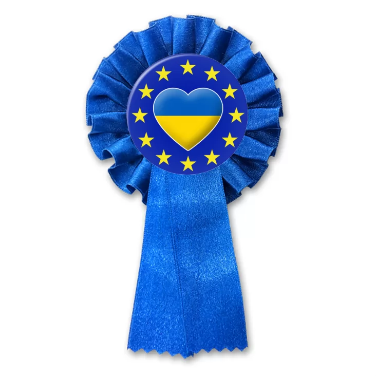 przypinka kotylion Ukraina w gwiazdkach Unii Europejskiej