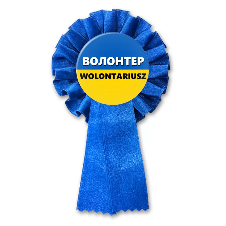 przypinka kotylion Wolontariusz Ukraina