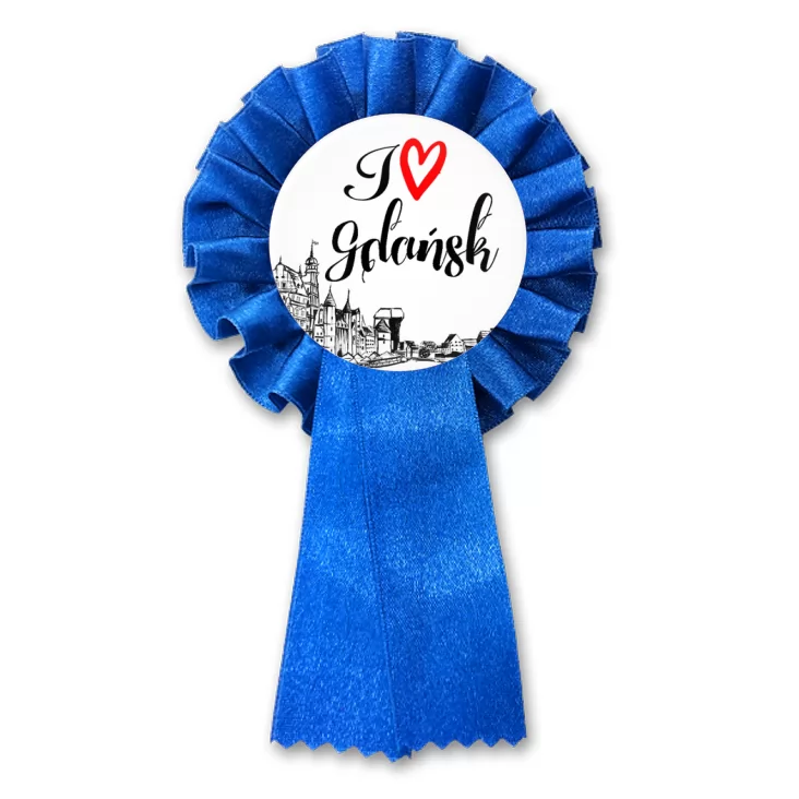 przypinka kotylion I love Gdańsk