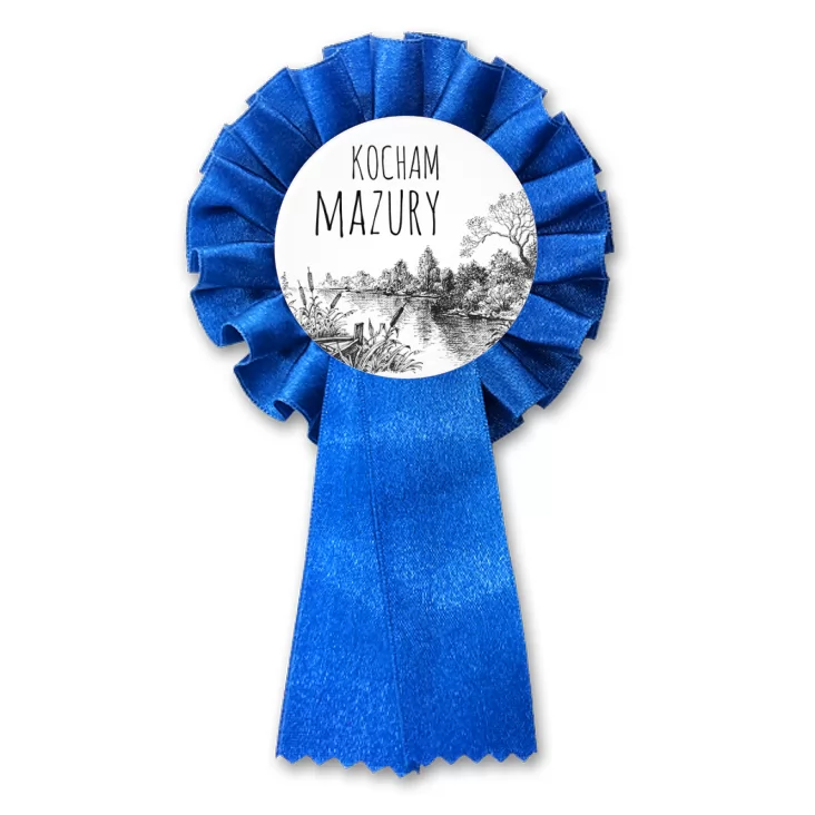 przypinka kotylion Kocham Mazury