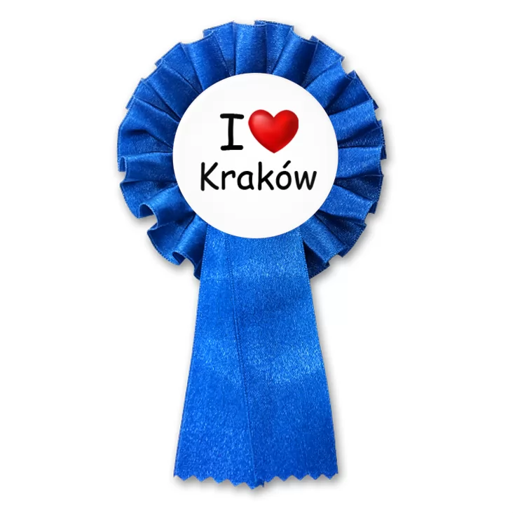 przypinka kotylion I love Kraków