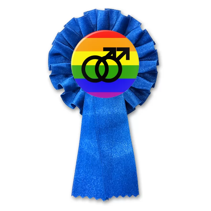 przypinka kotylion Para mężczyzn - symbole