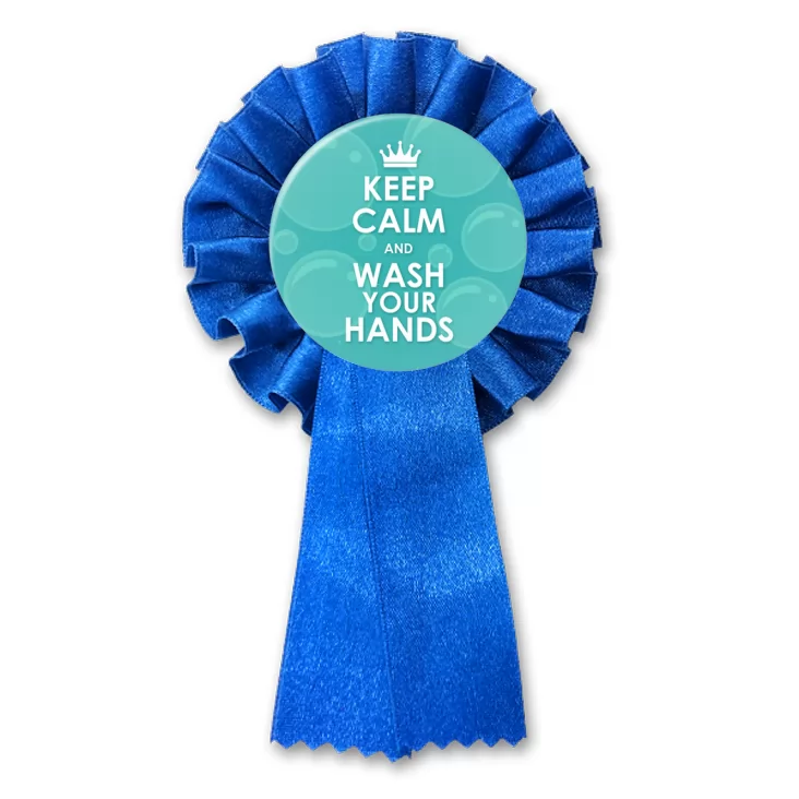 przypinka kotylion Keep calm and wash your hands