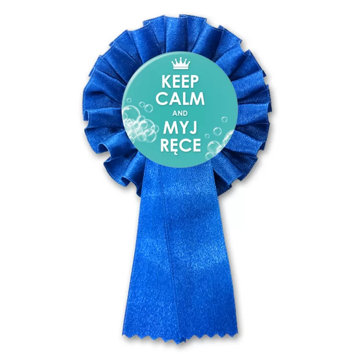 przypinka kotylion Keep calm and myj ręce