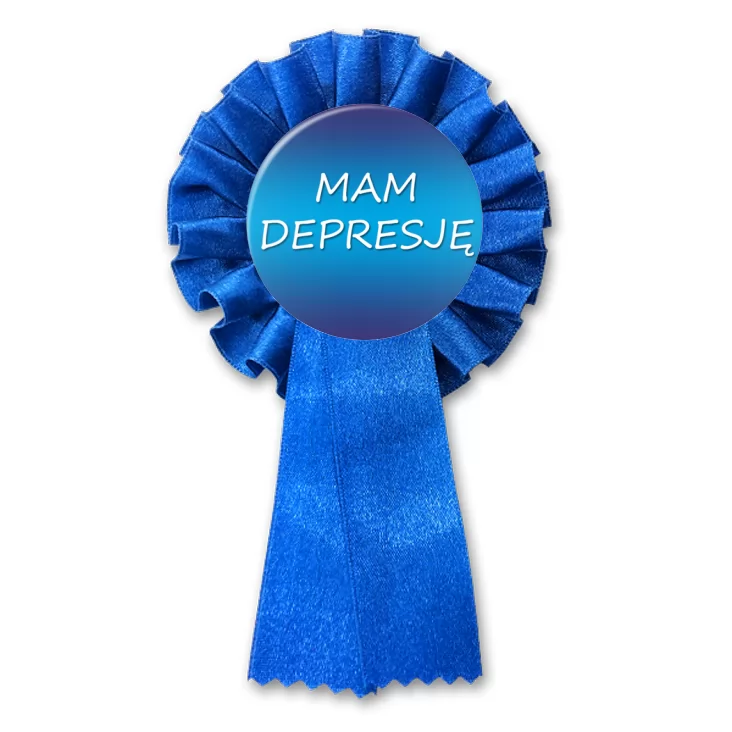 przypinka kotylion Mam depresję