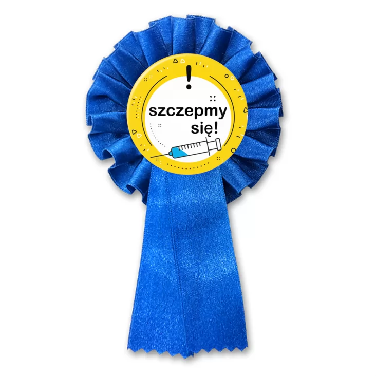 przypinka kotylion Szczepmy się!
