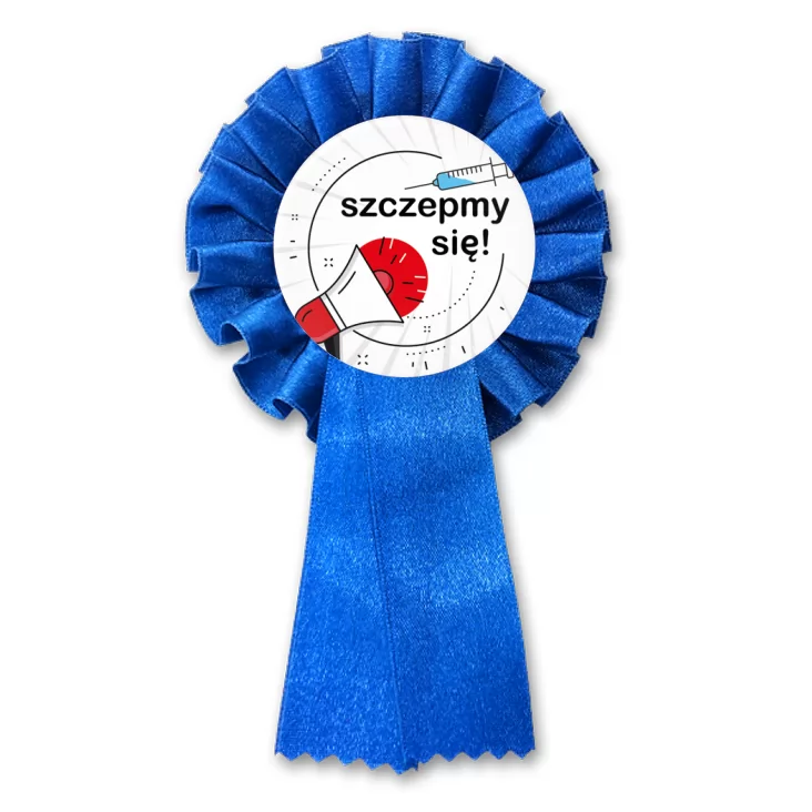 przypinka kotylion Zaszczepmy się