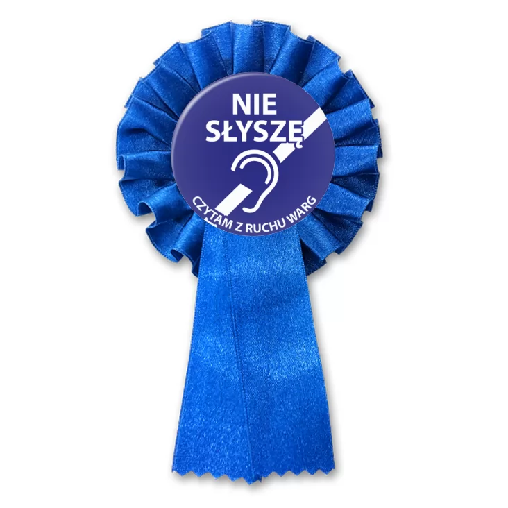 przypinka kotylion Nie słyszę