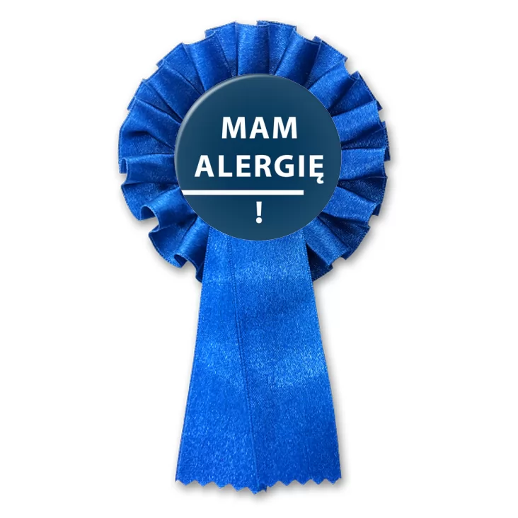 przypinka kotylion Mam alergię