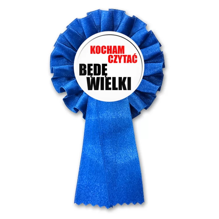 przypinka kotylion Kocham czytać - będę wielki