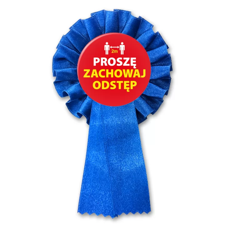 przypinka kotylion Zachowaj odstęp proszę
