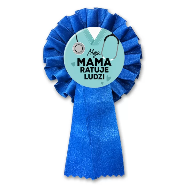 przypinka kotylion Moja mama ratuje ludzi
