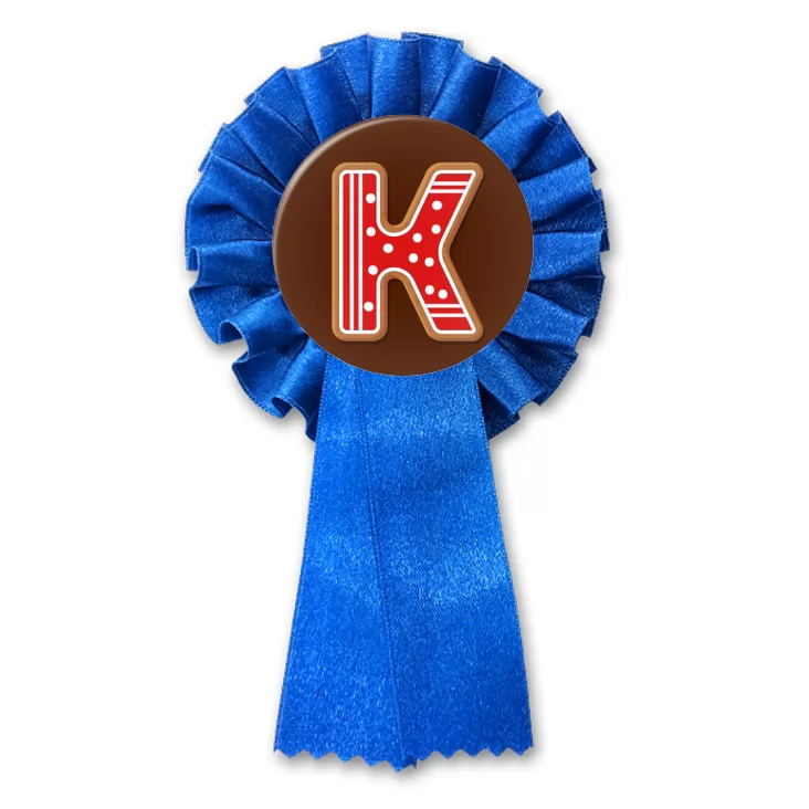 przypinka kotylion Piernikowa litera K