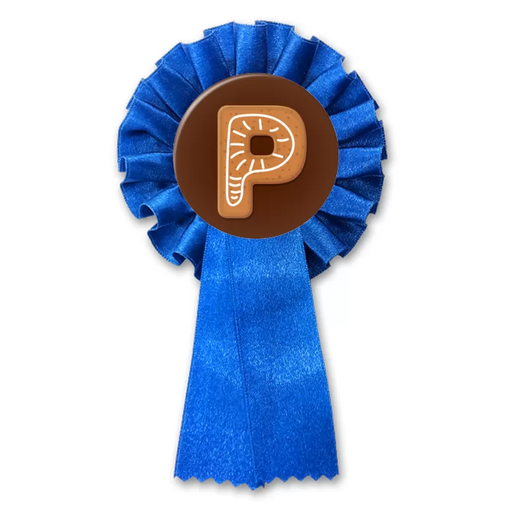przypinka kotylion Piernikowa litera P