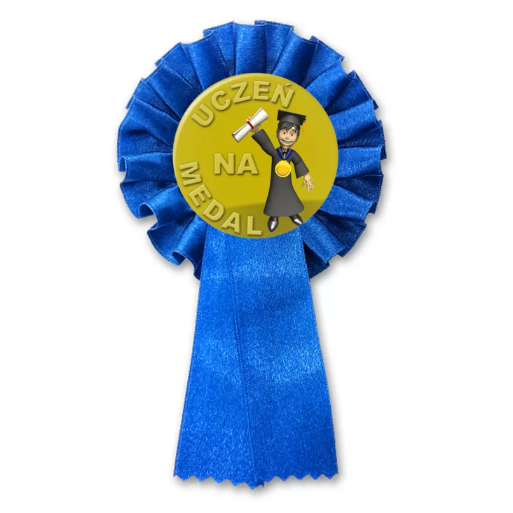 przypinka kotylion Uczeń na medal z dyplomem