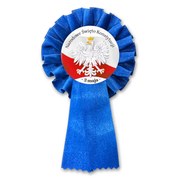 przypinka kotylion 3 maja Narodowe Święto Konstytucji orzeł na tle flagi