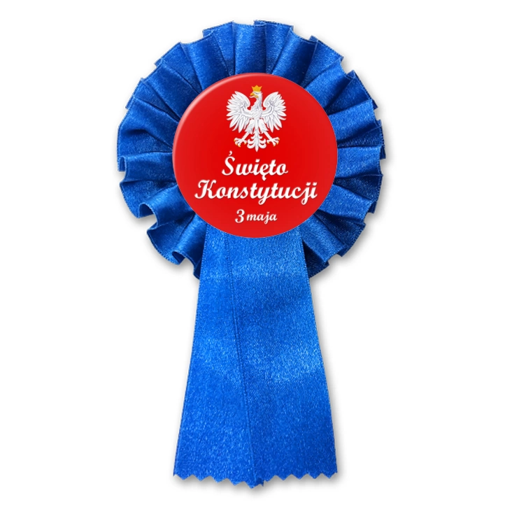przypinka kotylion Narodowe Święto Konstytucji 3 maja na czerwonym tle