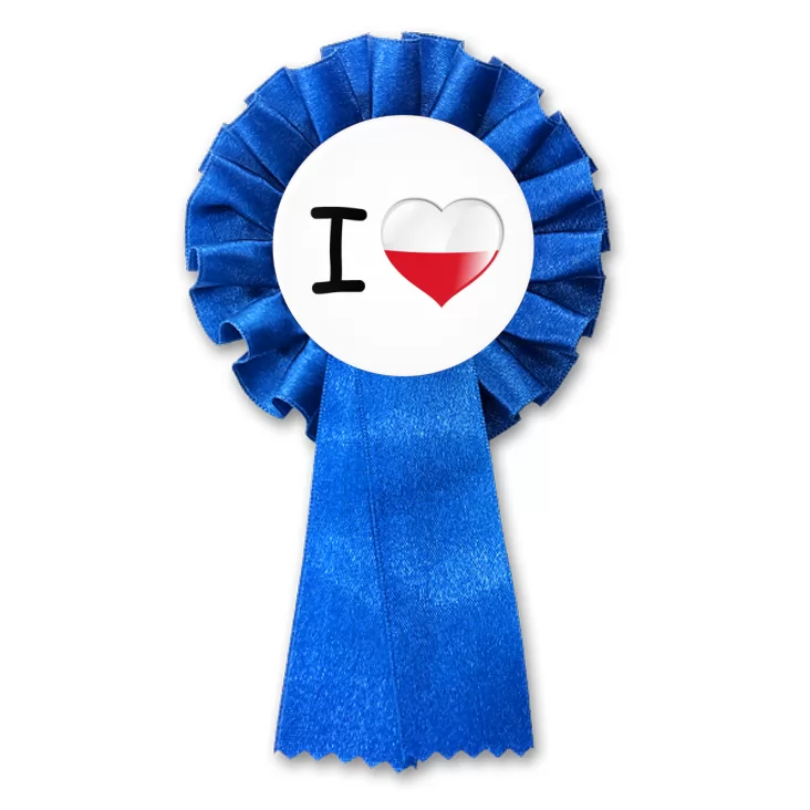 przypinka kotylion I love Poland