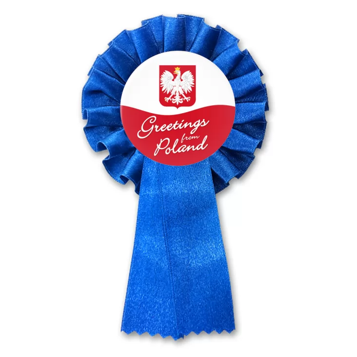 przypinka kotylion Greetings from Poland