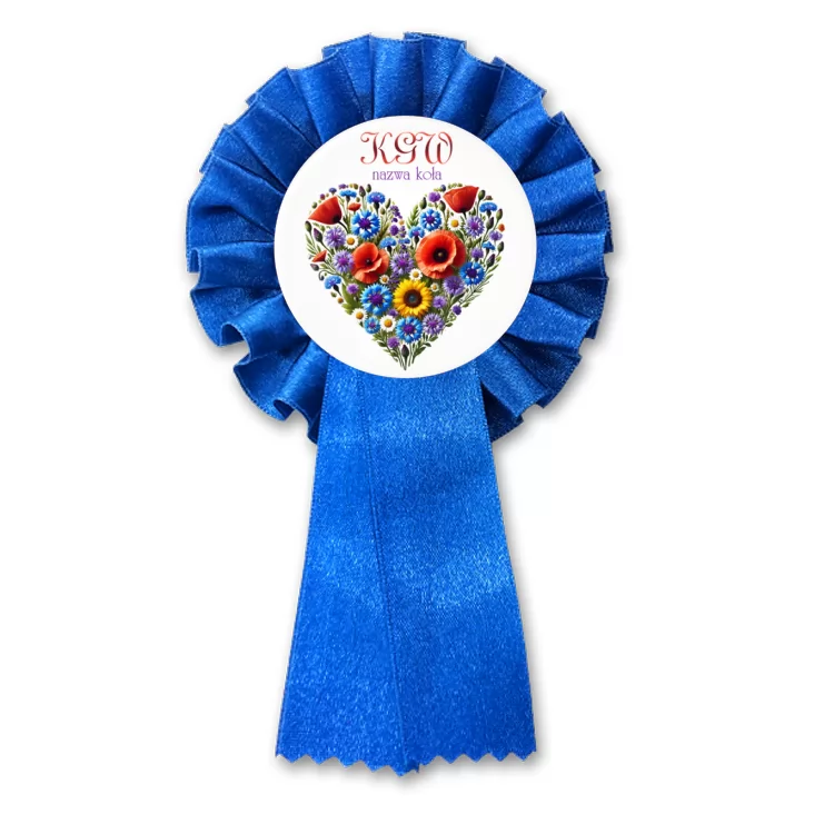 przypinka kotylion Serce kwiaty polskie