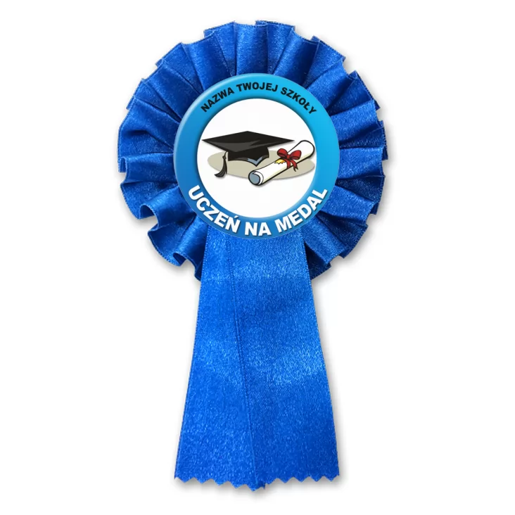 przypinka kotylion Uczeń na medal z biretem i dyplomem